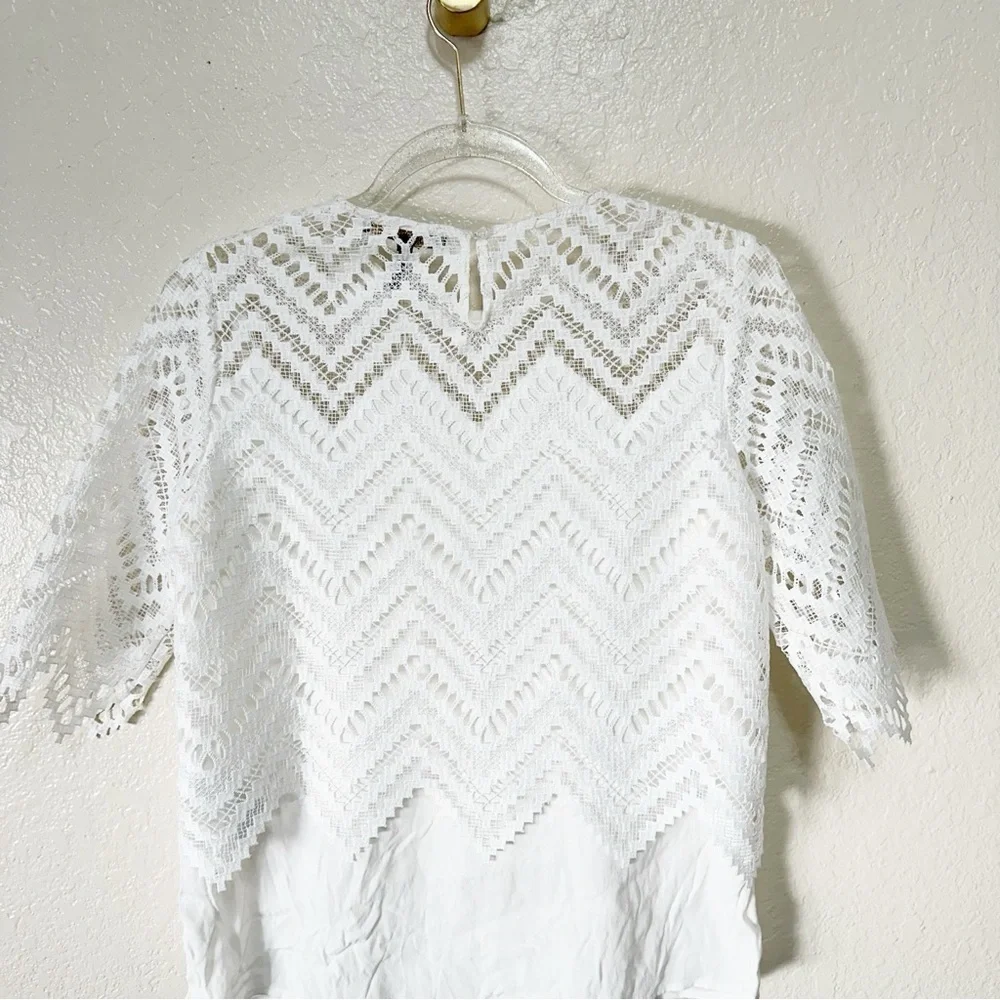 Maje Elegant White Lace Top size 2 M - Picture 6 of 10